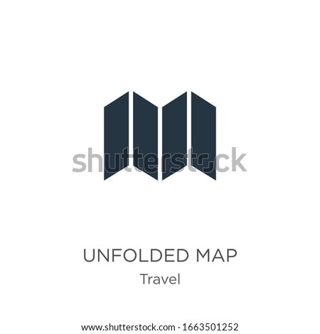 Unfolded map icon vector. Trendy flat unfolded map icon from travel collection isolated on white background. Vector illustration can be used for web and mobile graphic design, logo, eps10