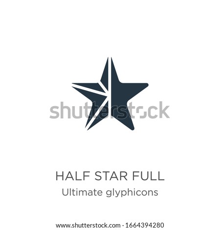 Half star full icon vector. Trendy flat half star full icon from ultimate glyphicons collection isolated on white background. Vector illustration can be used for web and mobile graphic design, logo, 