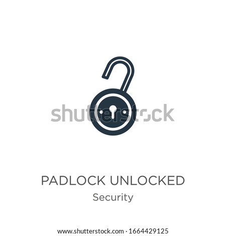 Padlock unlocked icon vector. Trendy flat padlock unlocked icon from security collection isolated on white background. Vector illustration can be used for web and mobile graphic design, logo, eps10