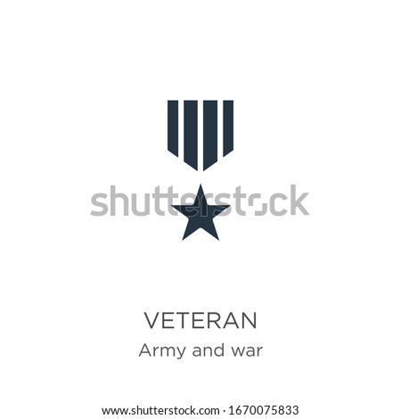 Veteran icon vector. Trendy flat veteran icon from army and war collection isolated on white background. Vector illustration can be used for web and mobile graphic design, logo, eps10