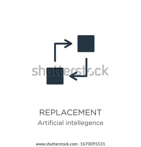 Replacement icon vector. Trendy flat replacement icon from artificial intelligence collection isolated on white background. Vector illustration can be used for web and mobile graphic design, logo, 