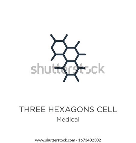 Three hexagons cell icon vector. Trendy flat three hexagons cell icon from medical collection isolated on white background. Vector illustration can be used for web and mobile graphic design, logo, 