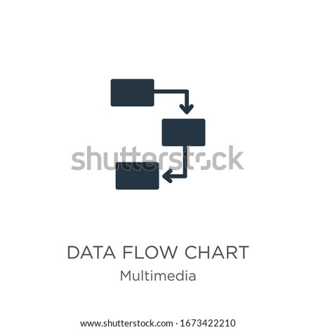 Data flow chart icon vector. Trendy flat data flow chart icon from multimedia collection isolated on white background. Vector illustration can be used for web and mobile graphic design, logo, eps10