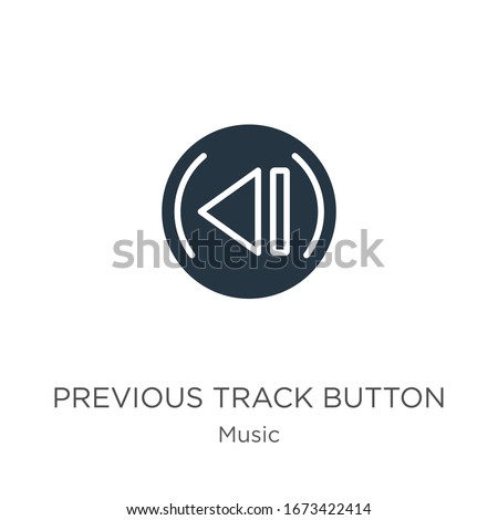 Previous track button icon vector. Trendy flat previous track button icon from music collection isolated on white background. Vector illustration can be used for web and mobile graphic design, logo, 