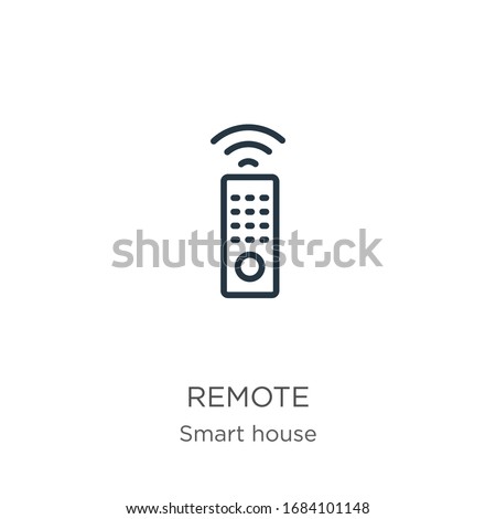 Remote icon. Thin linear remote outline icon isolated on white background from smart house collection. Line vector sign, symbol for web and mobile