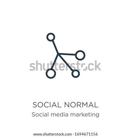 Social normal icon. Thin linear social normal outline icon isolated on white background from social collection. Line vector sign, symbol for web and mobile