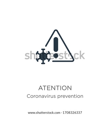 Atention icon vector. Trendy flat atention icon from Coronavirus Prevention collection isolated on white background. Vector illustration can be used for web and mobile graphic design, logo, eps10