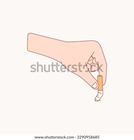 turn off cigarette hand icon, illustration icon for health