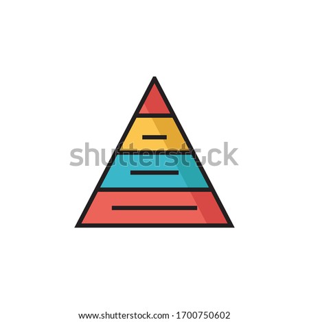 pyramid graph icon vector illustration filled outline style design. isolated on white background