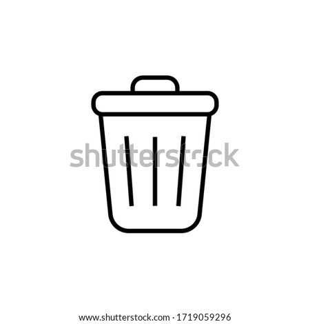 trush icon outline design vector. isolated on white background