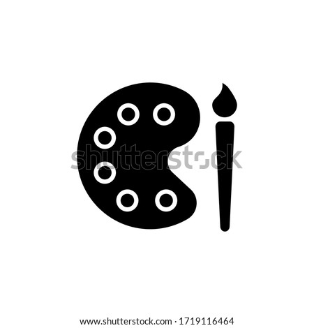 palet icon glyph design vector. isolated on white background