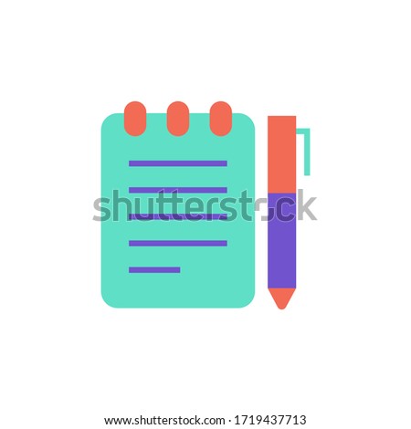 notebook icon flat design vector. isolated on white background