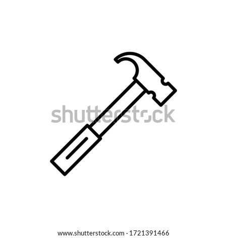 hammer icon outline vector. isolated on white background