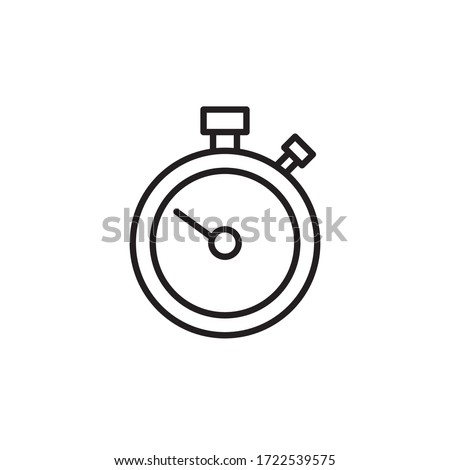 stopwatch icon outline design vector illustration. fitness icon isolated on white background