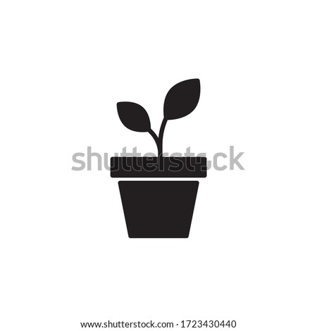 plant pot icon glyph vector. nature icon isolated on white background