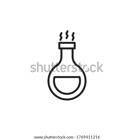 examine beaker icon outline design vector illustration black style. isolated on white background