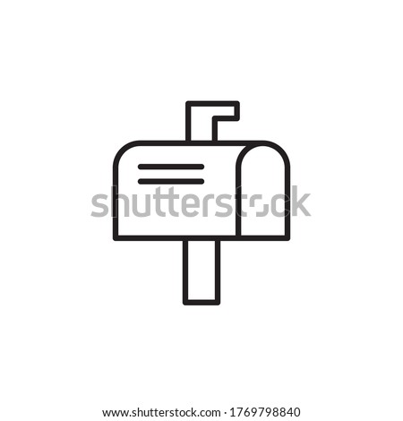 letter box icon outline design vector illustration black style. isolated on white background
