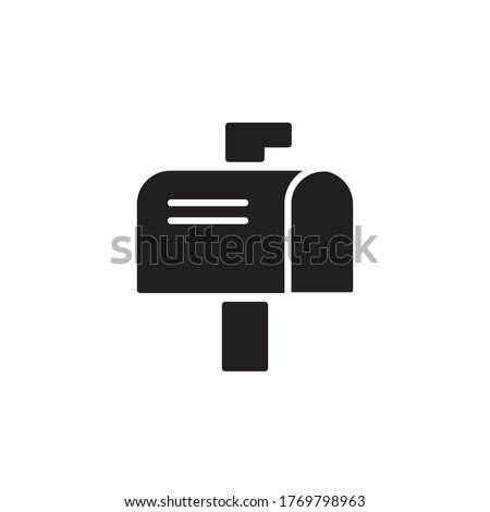 letter box icon glyph vector illustration black style. isolated on white background