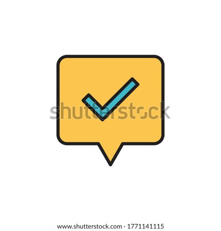 confirm icon filled outline vector illustration full color style. isolated on white background
