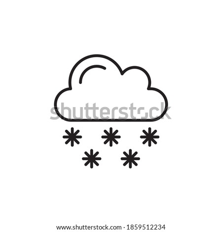 snowfall icon vector outline style design. weather line icon. isolated on white background