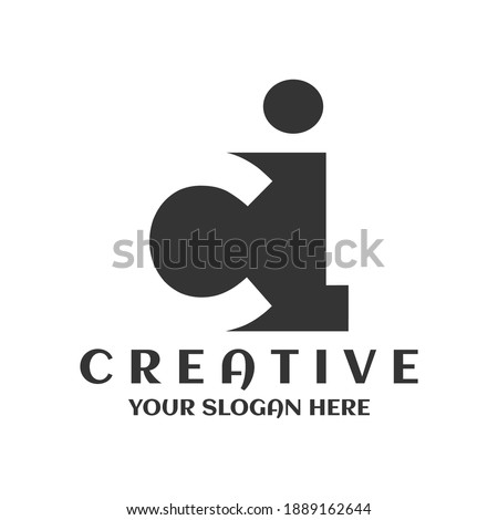 Creative minimal ci logo symbol. Lowercase ci symbol Stock fotó © 