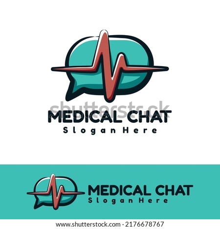 Medical chat logo art illustration