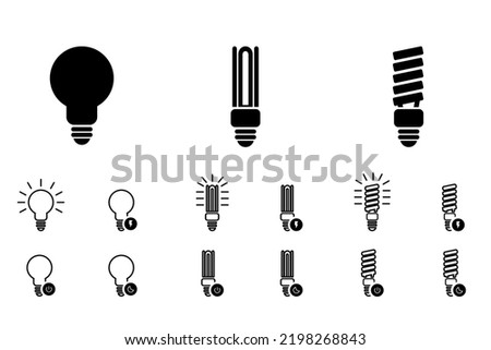 Editable icon light, compact neon light bulb, line filled icon vector pack. Trendy stroke signs for websites, apps and UI. Premium set of light bulb icons and compact neon light icons.