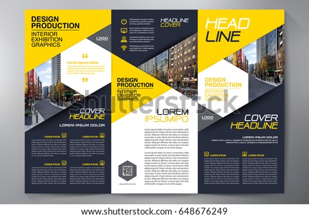 Business Brochure. Flyer Design. Leaflets 3 fold Template. Cover Book and Magazine. Annual Report Vector illustration