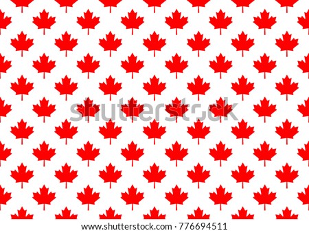 Red maple canada seamless pattern. Vector and Illustration.