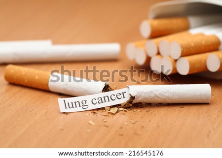 Broken cigarette with message \