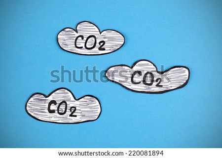 Carbon Dioxide Clouds (CO2). Image was hand drawn and paper cut-out by myself.