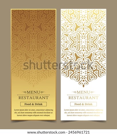 Luxury restaurant menu cover with mandala