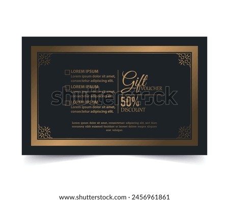 Menu restaurant luxury gift voucher design template