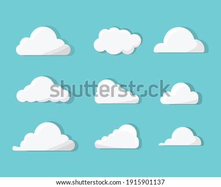 vector collection of bright cloud
