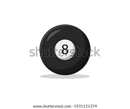 vector illustration of billiard ball number eight, billiard ball logo