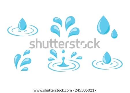 water drop icon vector, water falling illustration
