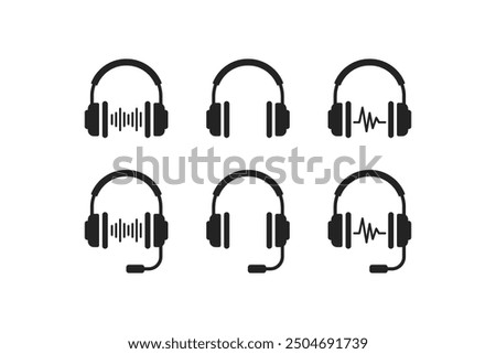 gaming headphone icon vector, music headphone icon, headphone device