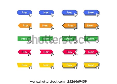 next and prev buttons with click button