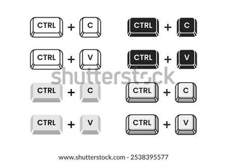 shortcut keys ctrl c and ctrl v on the keyboard