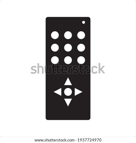 Ilustration vector Television remote control icon in linear, outline icon isolated on white background