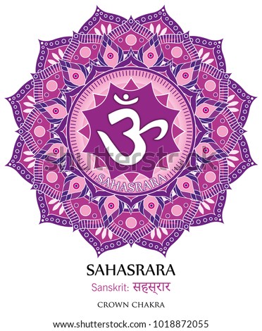 seventh chakra illustration vector of Sahasrara