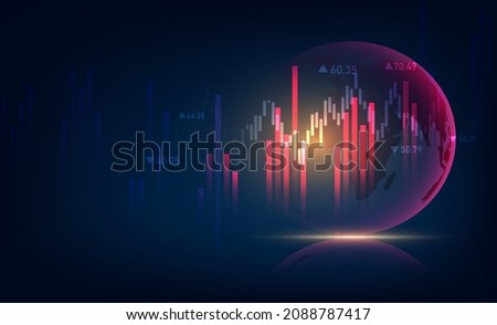 World business graph or chart stock market or forex trading graph in graphic concept suitable for financial investment or Economic trends business,graph candlestick,Abstract background. Stock photo © 