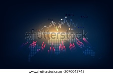World business graph or stock market chart or forex trading graph in graphic concept suitable for financial investment or business economic trend candlestick graph.abstract background.