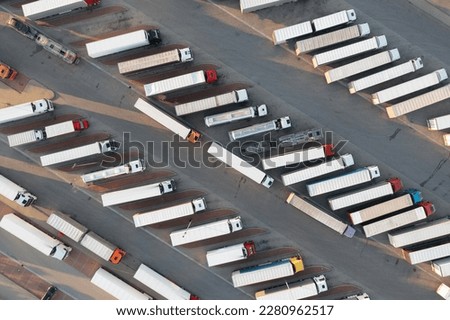 Similar – Image, Stock Photo Lots of Trucks and cars on a Highway