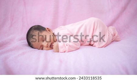 Similar – Image, Stock Photo portrait of baby asleep in bed