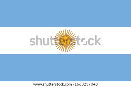 Argentina flag vector graphic. Rectangle Argentinian flag illustration. Argentina country flag is a symbol of freedom, patriotism and independence.