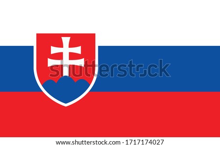 Slovakia flag vector graphic. Rectangle Slovak flag illustration. Slovakia country flag is a symbol of freedom, patriotism and independence.
