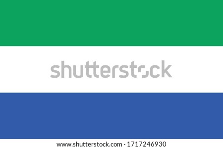 Sierra Leone flag vector graphic. Rectangle Sierra Leonean flag illustration. Sierra Leone country flag is a symbol of freedom, patriotism and independence.