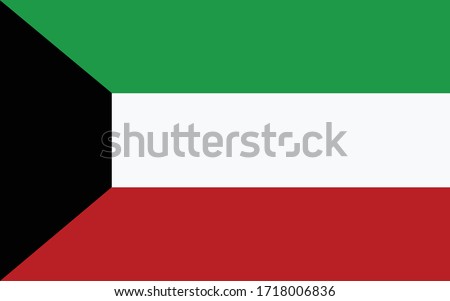 Kuwait flag vector graphic. Rectangle Kuwaiti flag illustration. Kuwait country flag is a symbol of freedom, patriotism and independence.