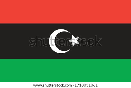 Libya flag vector graphic. Rectangle Libyan flag illustration. Libya country flag is a symbol of freedom, patriotism and independence.